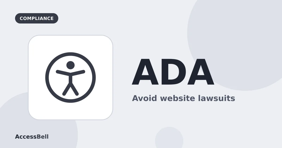 Illustration: the universal access symbol, with ADA and Avoid website lawsuits