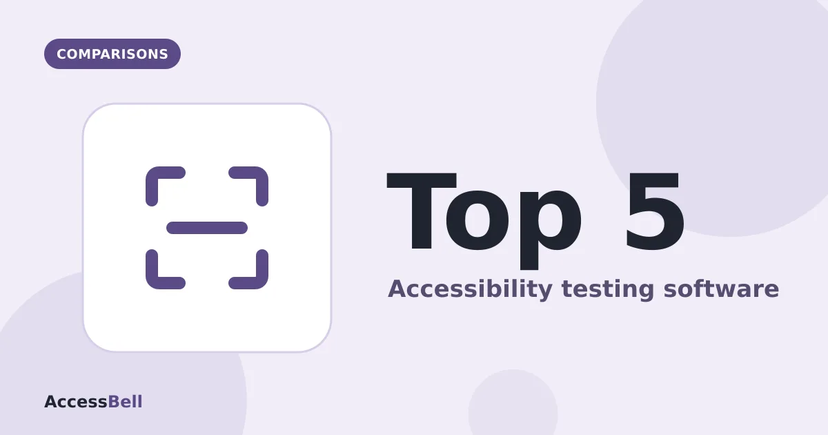 Illustration: a scanner icon, with Top 5 and Accessibility testing software